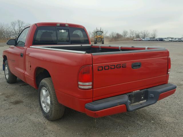 1B7FL26X3YS764331 - 2000 DODGE DAKOTA RED photo 3