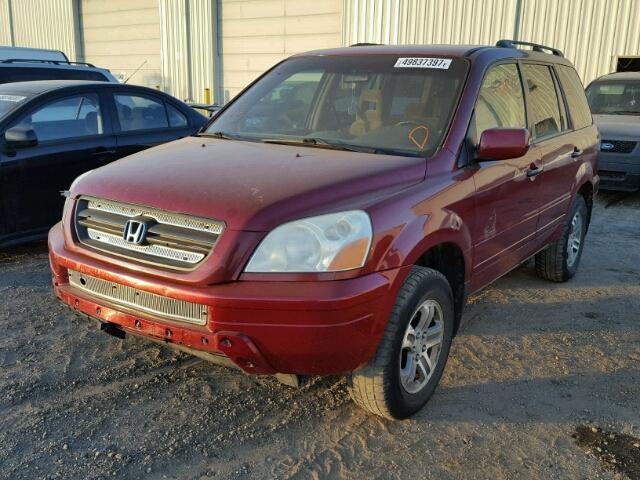 2HKYF18403H001011 - 2003 HONDA PILOT EX RED photo 2