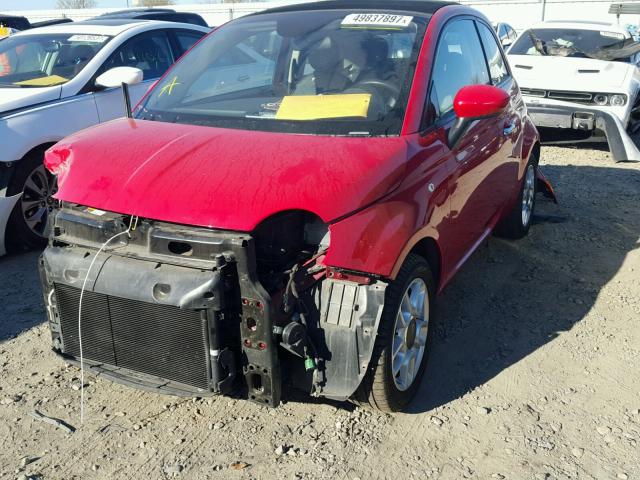 3C3CFFDR6DT667742 - 2013 FIAT 500 POP RED photo 2