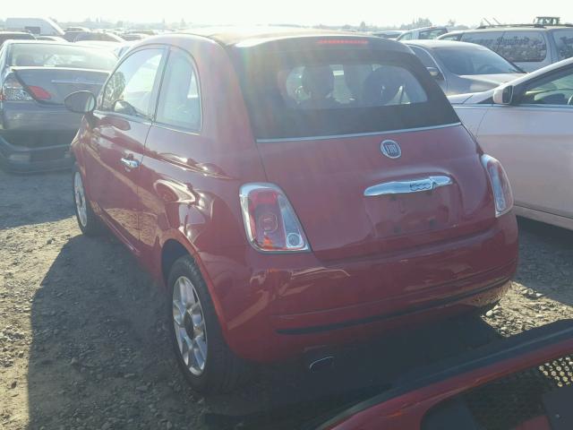 3C3CFFDR6DT667742 - 2013 FIAT 500 POP RED photo 3