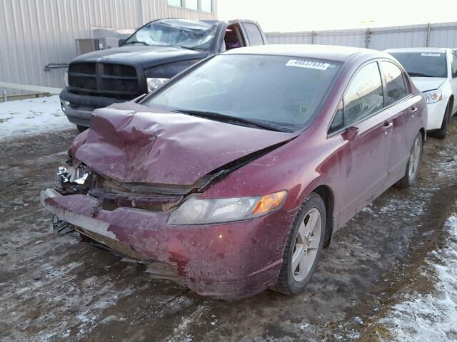 2HGFA15528H029056 - 2008 HONDA CIVIC LX RED photo 2