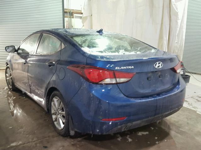 KMHDH4AE6EU027517 - 2014 HYUNDAI ELANTRA SE BLUE photo 3