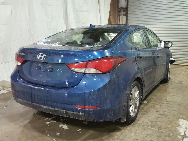 KMHDH4AE6EU027517 - 2014 HYUNDAI ELANTRA SE BLUE photo 4