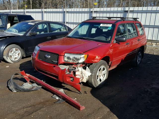 JF1SG63637H735676 - 2007 SUBARU FORESTER 2 RED photo 2
