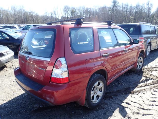 JF1SG63637H735676 - 2007 SUBARU FORESTER 2 RED photo 4