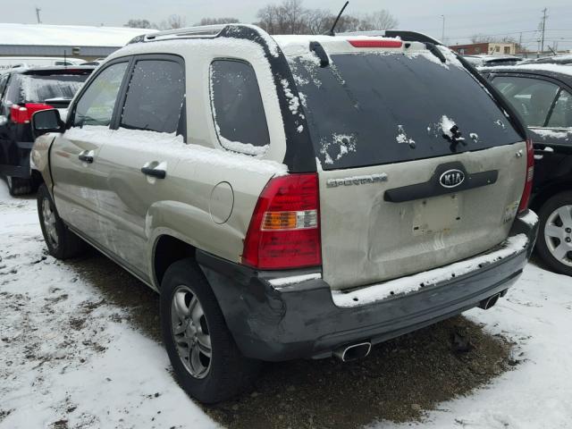 KNDJF723X67287320 - 2006 KIA NEW SPORTA TAN photo 3