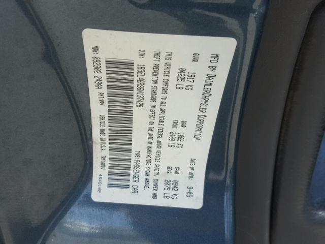 1B3EL46R96N137428 - 2006 DODGE STRATUS SX BLUE photo 10