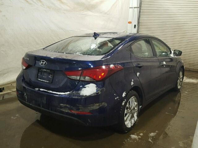 5NPDH4AE6EH486528 - 2014 HYUNDAI ELANTRA SE BLUE photo 4