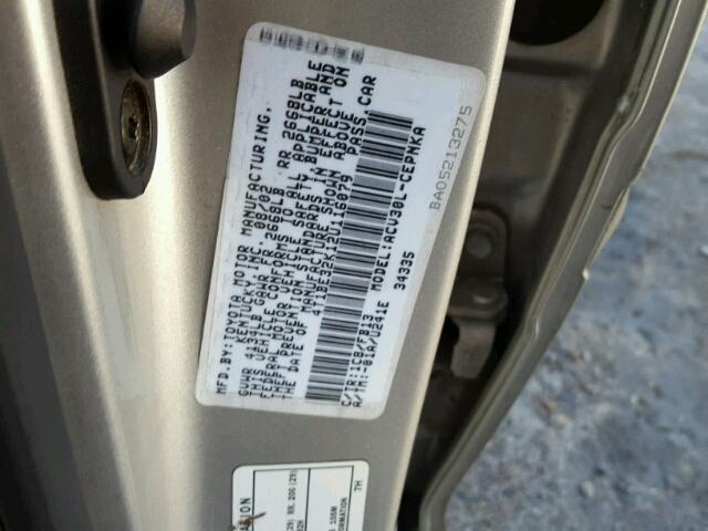 4T1BE32K12U116079 - 2002 TOYOTA CAMRY LE SILVER photo 10