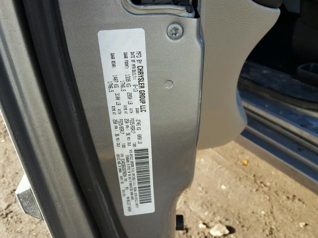 2C4RDGBGXDR788294 - 2013 DODGE GRAND CARA SILVER photo 10