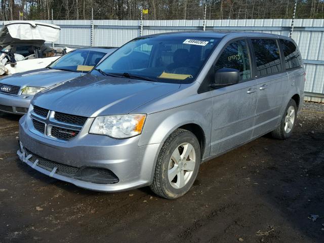 2C4RDGBGXDR788294 - 2013 DODGE GRAND CARA SILVER photo 2