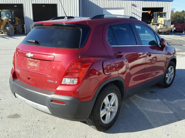 KL7CJLSB8FB220409 - 2015 CHEVROLET TRAX 1LT RED photo 4