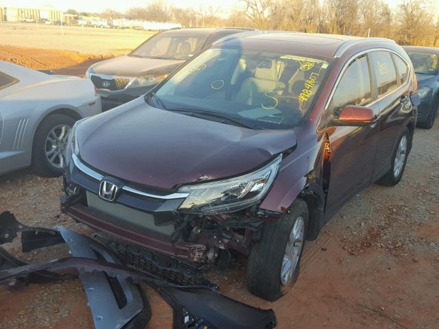 2HKRM3H7XFH540708 - 2015 HONDA CR-V EXL MAROON photo 2