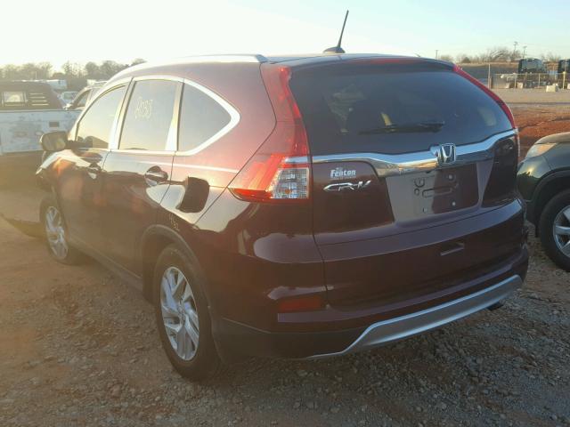 2HKRM3H7XFH540708 - 2015 HONDA CR-V EXL MAROON photo 3