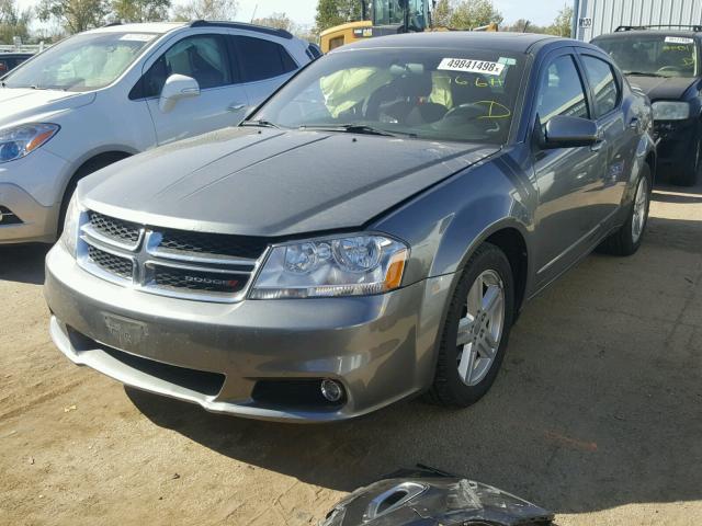 1C3CDZCG6DN687318 - 2013 DODGE AVENGER SX GRAY photo 2