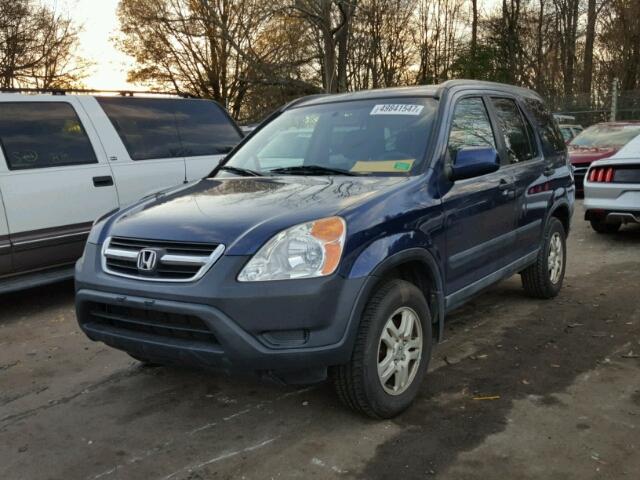 SHSRD78852U001463 - 2002 HONDA CR-V EX BLUE photo 2