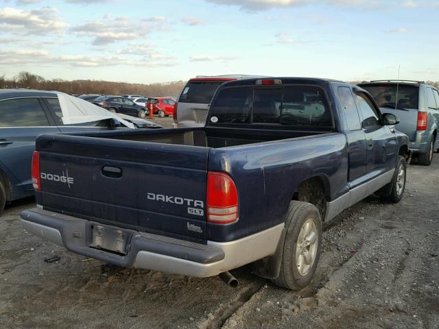 1D7GL42K94S576486 - 2004 DODGE DAKOTA SLT BLUE photo 4