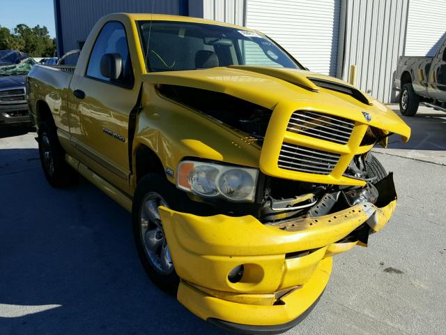 1D7HA16D55J528592 - 2005 DODGE RAM 1500 S YELLOW photo 1