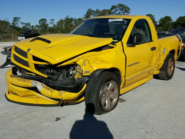 1D7HA16D55J528592 - 2005 DODGE RAM 1500 S YELLOW photo 2