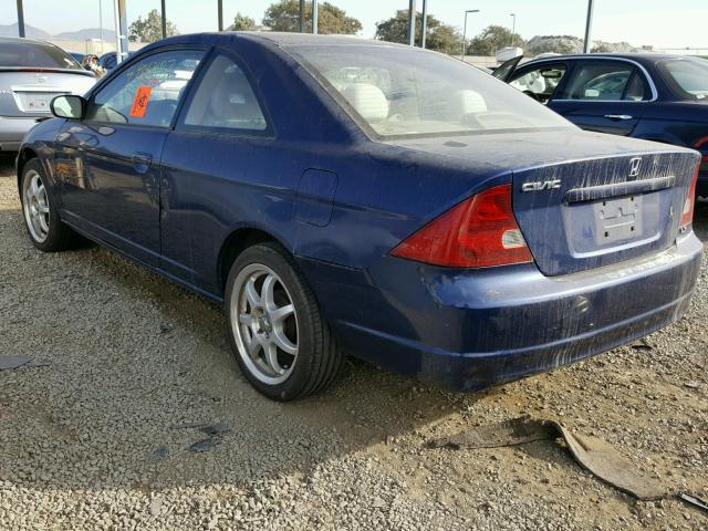 1HGEM22573L030759 - 2003 HONDA CIVIC LX BLUE photo 3