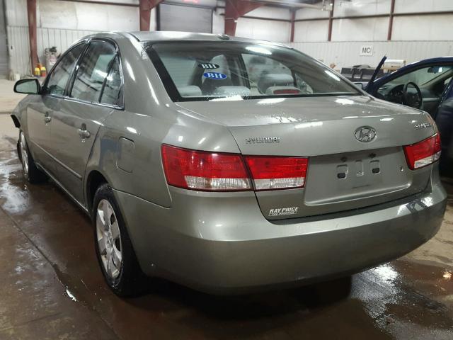 5NPET46C38H393982 - 2008 HYUNDAI SONATA GLS GREEN photo 3