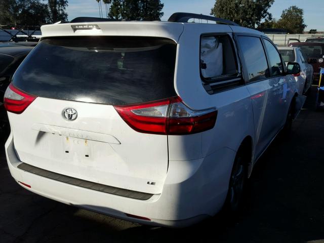 5TDKZ3DC7HS784982 - 2017 TOYOTA SIENNA LE WHITE photo 4