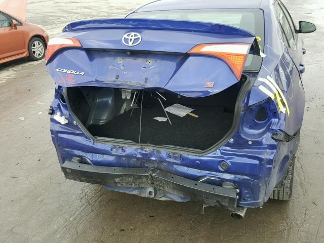 2T1BURHE0FC412175 - 2015 TOYOTA COROLLA L BLUE photo 9