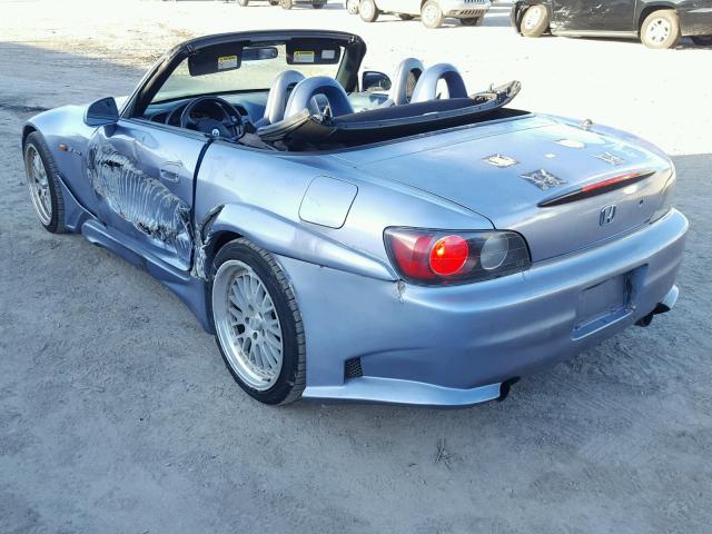 JHMAP11492T008332 - 2002 HONDA S2000 BLUE photo 3