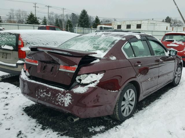 1HGCP2F82CA137877 - 2012 HONDA ACCORD EXL MAROON photo 4