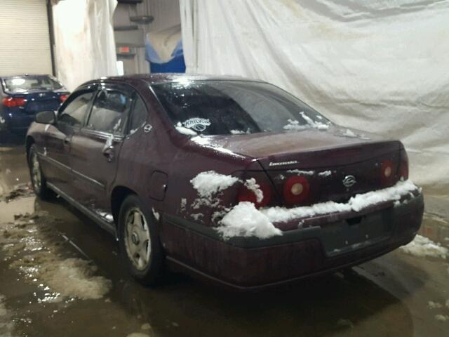 2G1WF55K439125537 - 2003 CHEVROLET IMPALA MAROON photo 3