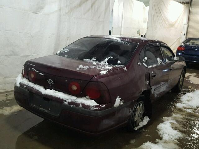 2G1WF55K439125537 - 2003 CHEVROLET IMPALA MAROON photo 4