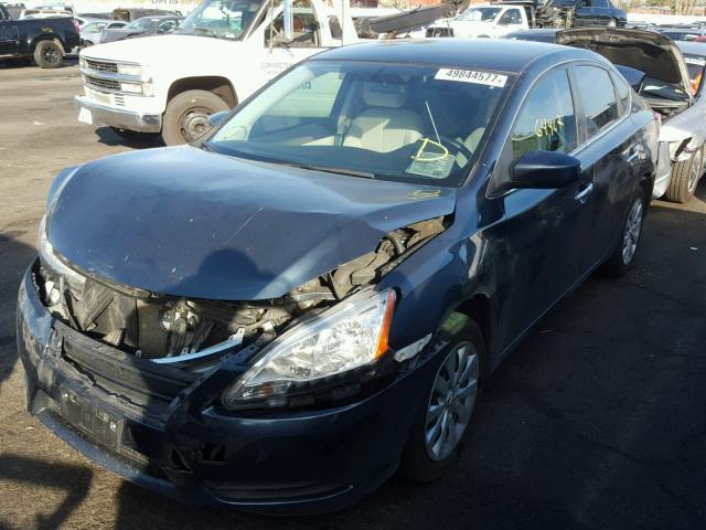 3N1AB7APXFY362499 - 2015 NISSAN SENTRA S BLUE photo 2