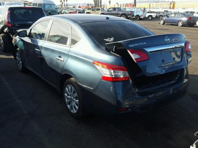 3N1AB7APXFY362499 - 2015 NISSAN SENTRA S BLUE photo 3