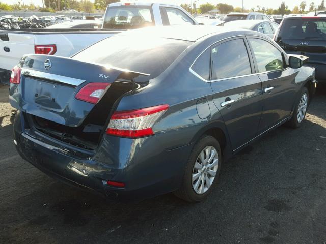 3N1AB7APXFY362499 - 2015 NISSAN SENTRA S BLUE photo 4