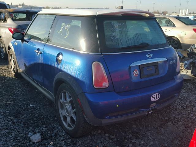 WMWRE33515TG96164 - 2005 MINI COOPER S BLUE photo 3