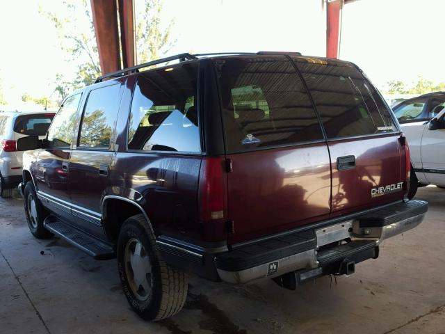 1GNEK13R6XJ560309 - 1999 CHEVROLET TAHOE K150 MAROON photo 3