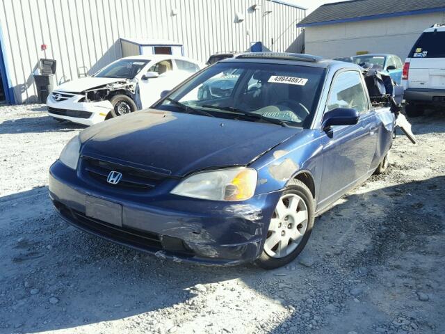 1HGEM22982L006875 - 2002 HONDA CIVIC EX BLUE photo 2