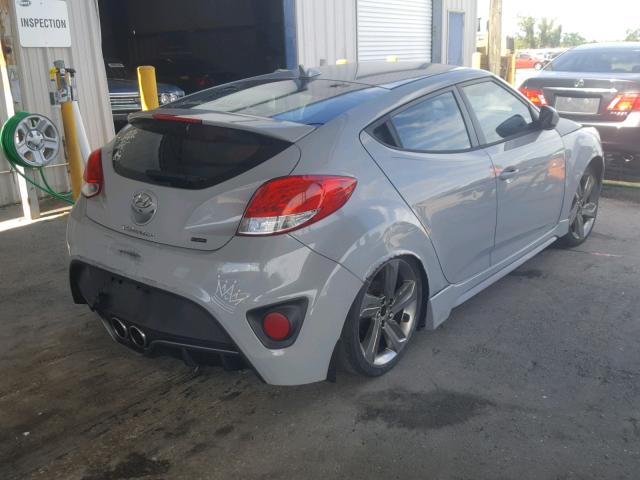 KMHTC6AE2FU222571 - 2015 HYUNDAI VELOSTER T GRAY photo 4