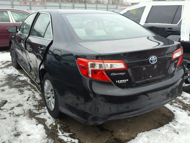 4T1BD1FK5DU089120 - 2013 TOYOTA CAMRY HYBR BLACK photo 3