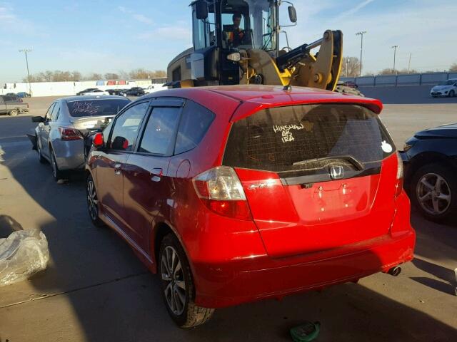 JHMGE8H59DC020636 - 2013 HONDA FIT SPORT RED photo 3