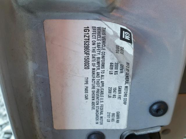 1G1ZT62865F150020 - 2005 CHEVROLET MALIBU MAX 银色 照片 10