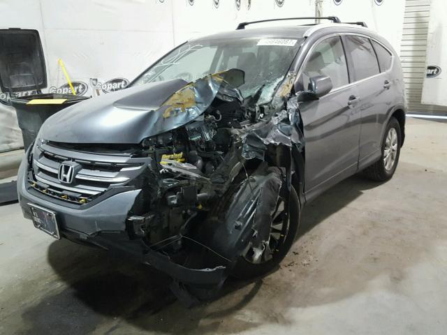 2HKRM4H71DH647472 - 2013 HONDA CR-V EXL GRAY photo 2