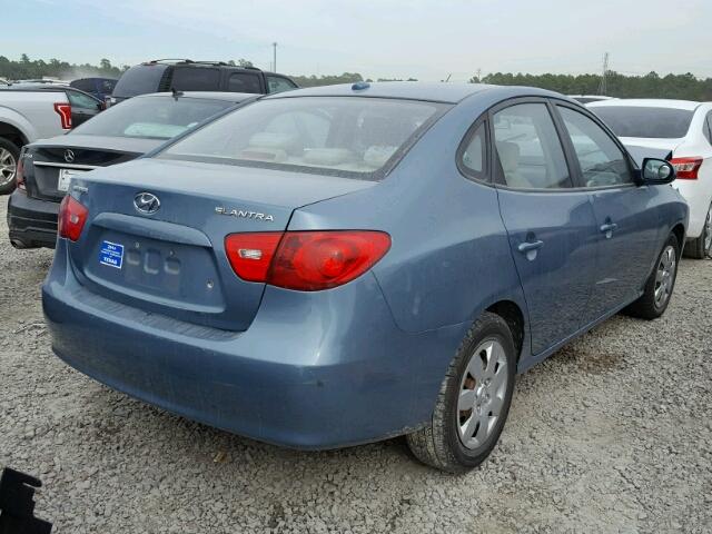 KMHDU46D37U127959 - 2007 HYUNDAI ELANTRA GL BLUE photo 4