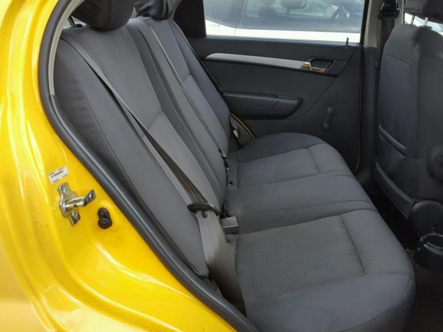 KL1TD5DE3AB109974 - 2010 CHEVROLET AVEO LS YELLOW photo 6