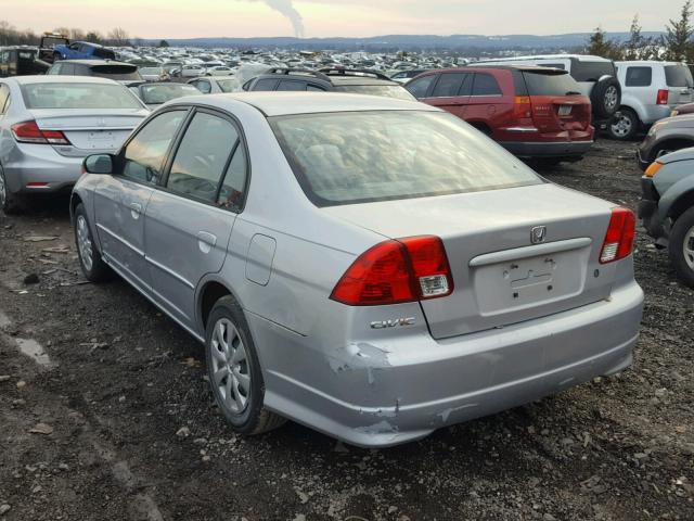 JHMES16585S005871 - 2005 HONDA CIVIC LX SILVER photo 3