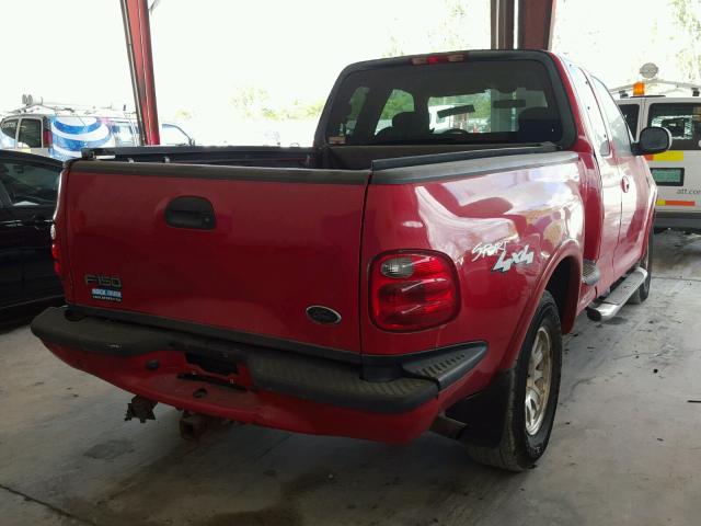 2FTRX08L03CA06993 - 2003 FORD F150 RED photo 4