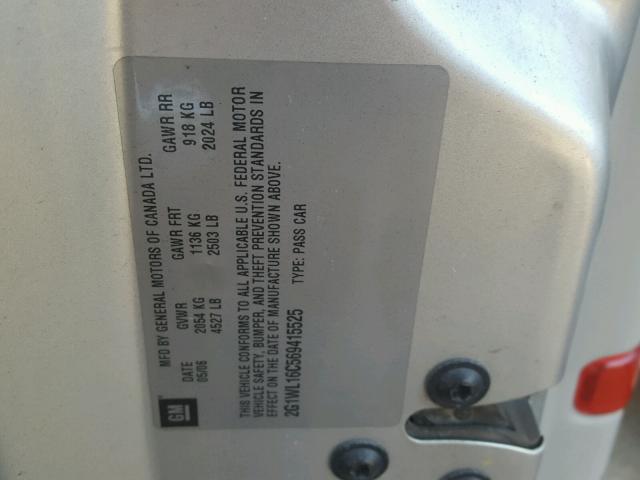 2G1WL16C569415525 - 2006 CHEVROLET MONTE CARL ვერცხლისფერი ფოტო 10