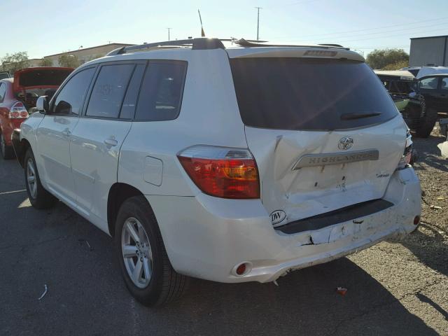 JTEBK3EH8A2155626 - 2010 TOYOTA HIGHLANDER WHITE photo 3