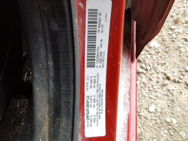 1C3CDZCB6CN177814 - 2012 DODGE AVENGER SX RED photo 10