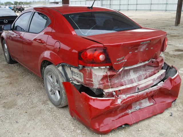 1C3CDZCB6CN177814 - 2012 DODGE AVENGER SX RED photo 3